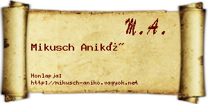Mikusch Anikó névjegykártya